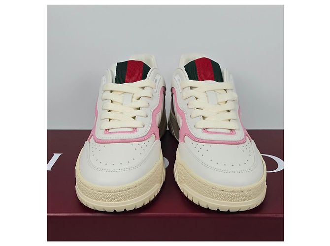 Gucci Sneakers basse in pelle Rhyme Argento - vista 3