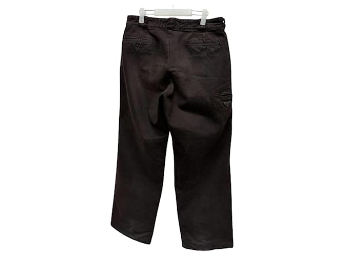 Prada Pantaloni Overture Dye Marrone - vista 4