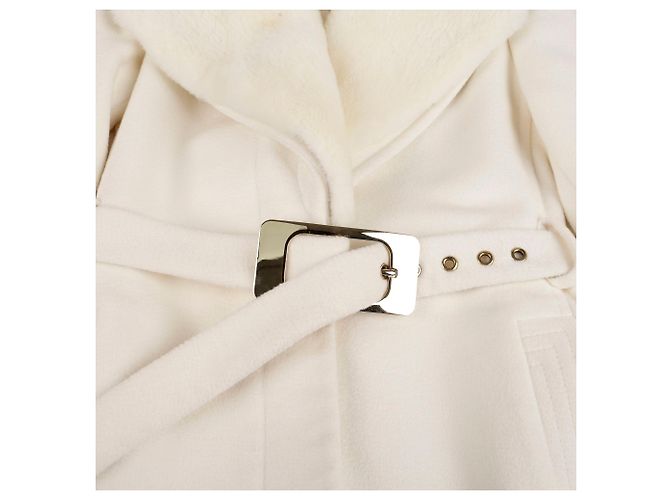Gucci Abrigo de lana con cinturón marfil Blanco - vista 5