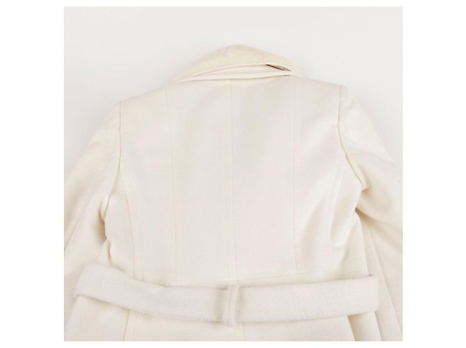 Gucci Abrigo de lana con cinturón marfil Blanco - vista 7