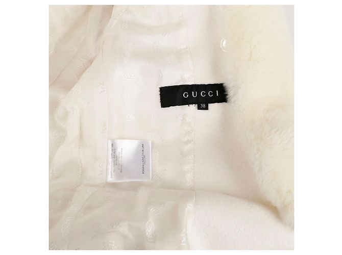 Gucci Abrigo de lana con cinturón marfil Blanco - vista 9