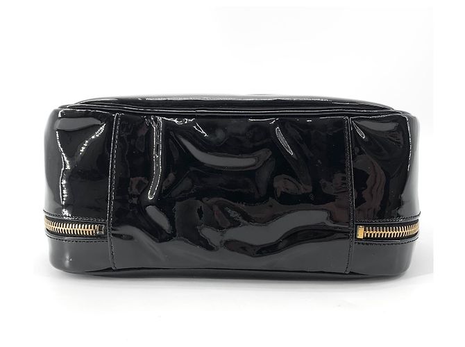 Chanel Borsa Tote con Manico Superiore Cosmético Brevettato con Tracolla Nero - vista 6