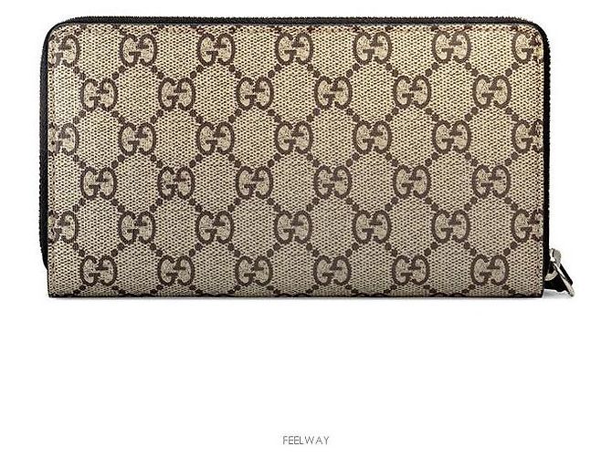 Gucci Cartera larga con cremallera Supreme Tiger Beige Multicolor - vista 4