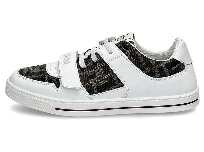 Fendi FF Jacquard Sneaker Erwachsenen Größe AHGY Silber - Ansicht 2