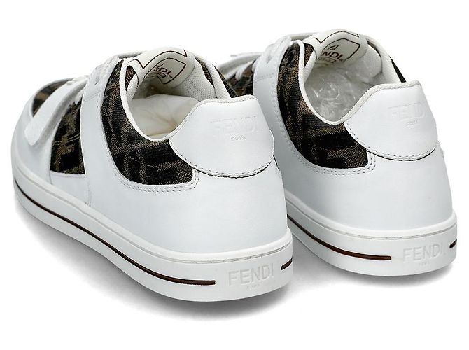 Fendi FF Jacquard Sneaker Erwachsenen Größe AHGY Silber - Ansicht 4