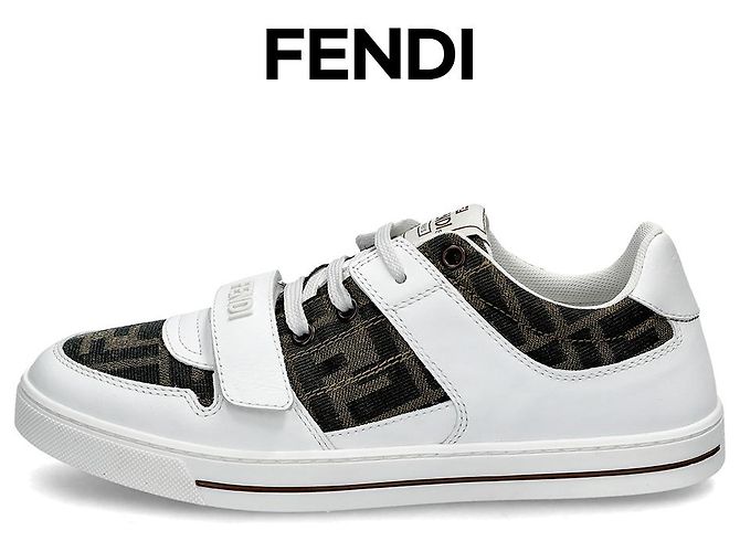 Fendi FF Jacquard Sneaker Erwachsenen Größe AHGY Silber - Ansicht 5