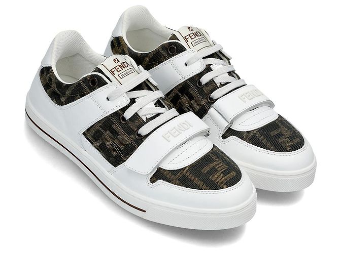 Fendi FF Jacquard Sneaker Erwachsenen Größe AHGY Silber - Ansicht 6