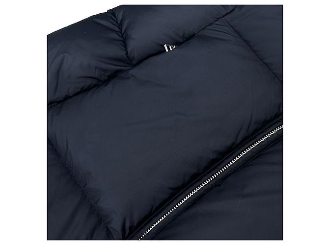 Prada Re-Nylon Triangle Logo Fox Fur Women's Long Puffer Jacket Black - view 8