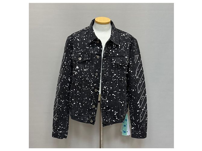 Off White Denimjacke mit Painting-Effekt Diag Mehrfarben - Ansicht 2