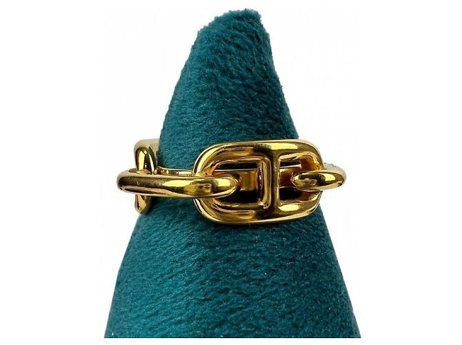 Hermès HERNES Ciennedeangcle Gold Scarf Ring D'oro - vista 3