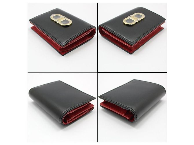 Salvatore Ferragamo Cartera compacta Gancini bañada en oro negro - Sin usar Roja - view 9