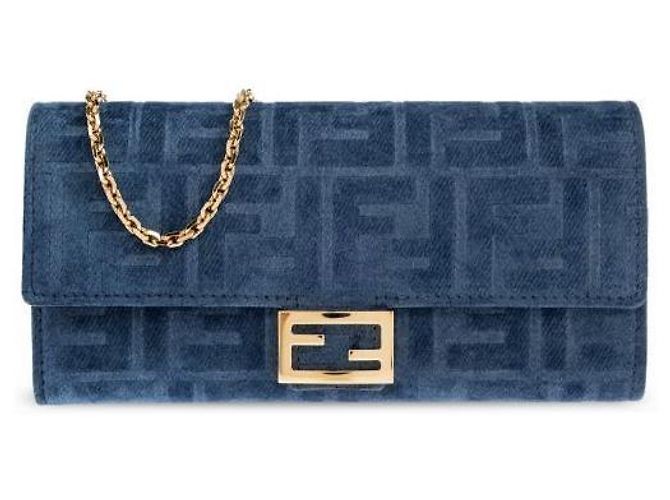 Fendi Flockierter Denim Continental Wallet - Ansicht 3