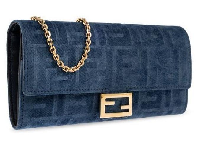 Fendi Flockierter Denim Continental Wallet - Ansicht 5