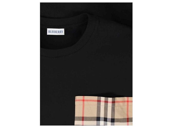Burberry Karo-T-Shirt aus Baumwolle mit Tasche - Ansicht 5