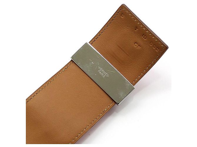 Hermès Bracciale in pelle Epsom Medor argento Rosa - vista 10