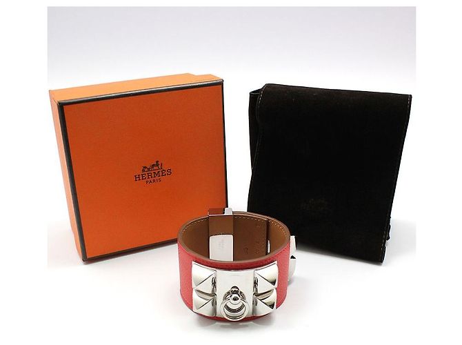 Hermès Bracciale in pelle Epsom Medor argento Rosa - vista 2