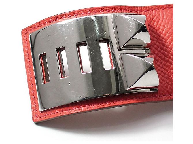 Hermès Bracciale in pelle Epsom Medor argento Rosa - vista 5