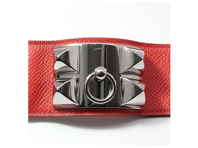 Hermès Bracciale in pelle Epsom Medor argento Rosa - vista 6
