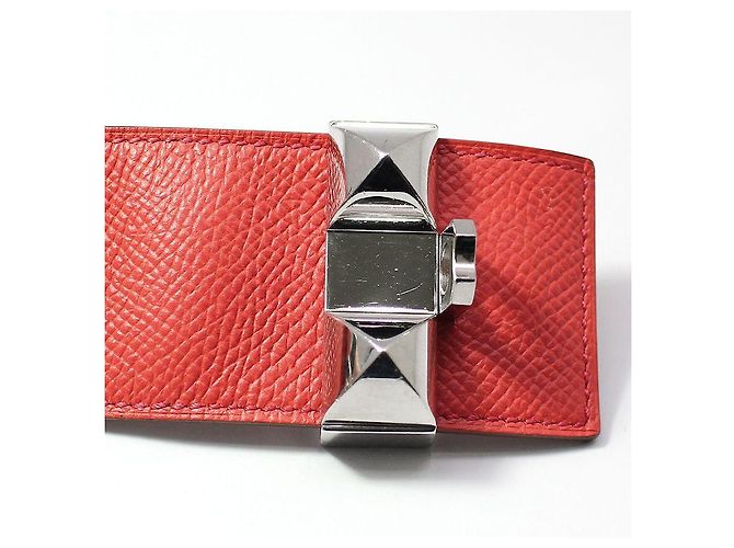 Hermès Bracciale in pelle Epsom Medor argento Rosa - vista 7