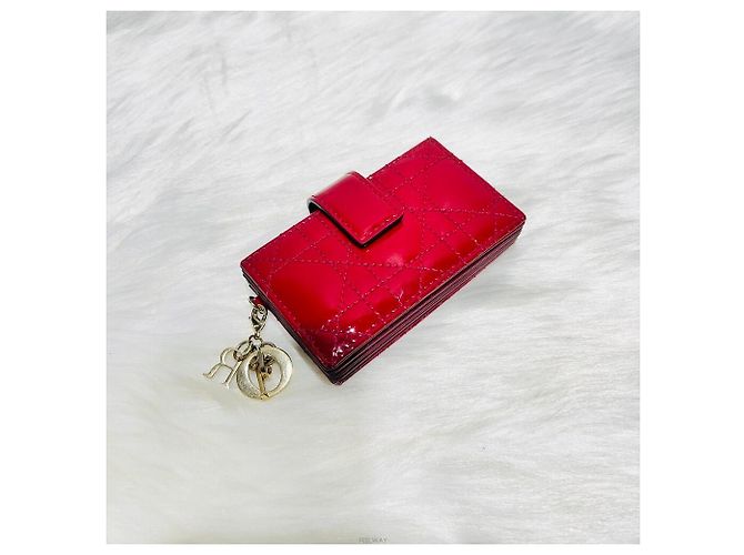 Lady Dior Christian Dior Kartenetui aus Lackleder im Akkordeon-Stil Rot - Ansicht 6