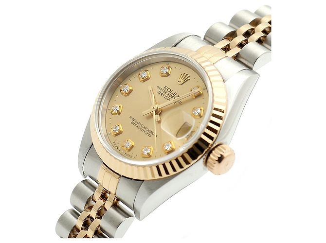 Rolex Datejust Damenuhr mit Diamanten nach Einstellung Golden - Ansicht 10