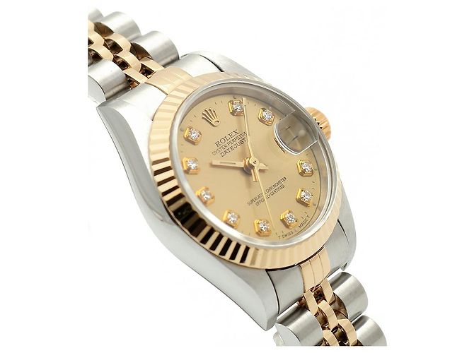 Rolex Datejust Damenuhr mit Diamanten nach Einstellung Golden - Ansicht 11