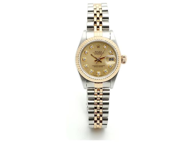 Rolex Datejust Damenuhr mit Diamanten nach Einstellung Golden - Ansicht 16