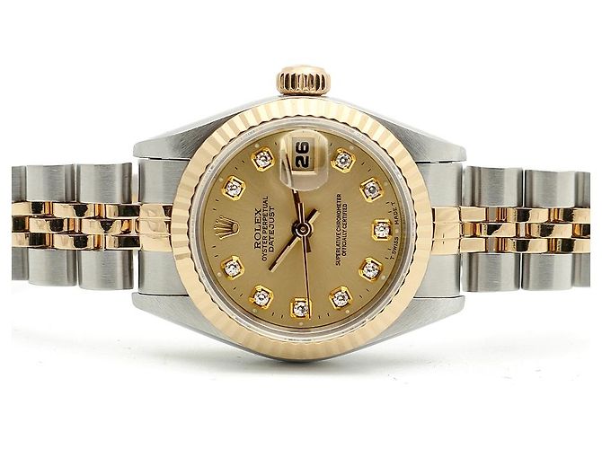 Rolex Datejust Damenuhr mit Diamanten nach Einstellung Golden - Ansicht 18