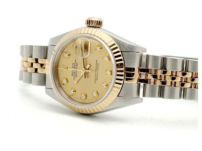 Rolex Datejust Damenuhr mit Diamanten nach Einstellung Golden - Ansicht 20