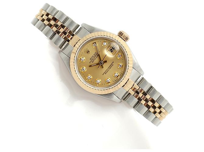 Rolex Datejust Damenuhr mit Diamanten nach Einstellung Golden - Ansicht 21