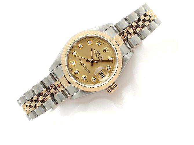 Rolex Datejust Damenuhr mit Diamanten nach Einstellung Golden - Ansicht 22