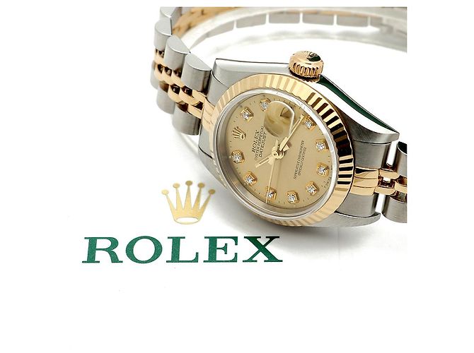 Rolex Datejust Damenuhr mit Diamanten nach Einstellung Golden - Ansicht 23