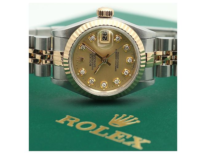 Rolex Datejust Damenuhr mit Diamanten nach Einstellung Golden - Ansicht 24