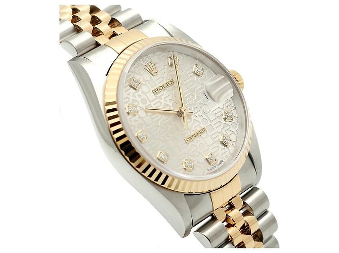 Rolex Relógio Datejust Combination Masculino Original com Mostrador de Diamante Prateado e Mostrador de Computador Prata - vista 11