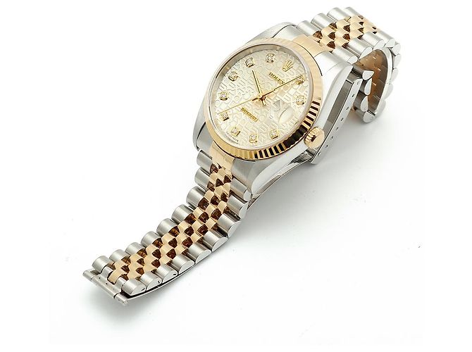 Rolex Relógio Datejust Combination Masculino Original com Mostrador de Diamante Prateado e Mostrador de Computador Prata - vista 14