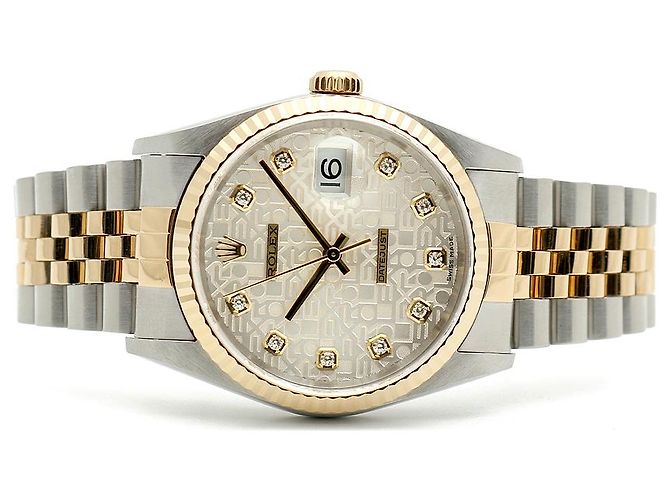 Rolex Relógio Datejust Combination Masculino Original com Mostrador de Diamante Prateado e Mostrador de Computador Prata - vista 18