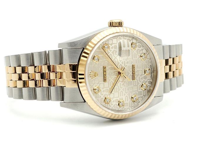 Rolex Relógio Datejust Combination Masculino Original com Mostrador de Diamante Prateado e Mostrador de Computador Prata - vista 19