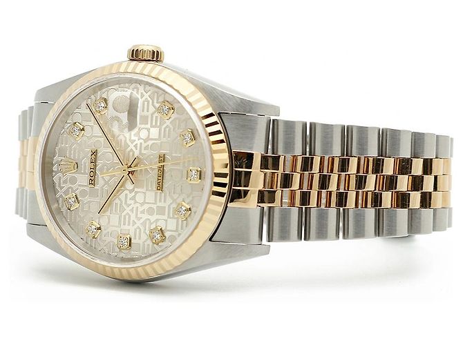 Rolex Relógio Datejust Combination Masculino Original com Mostrador de Diamante Prateado e Mostrador de Computador Prata - vista 20