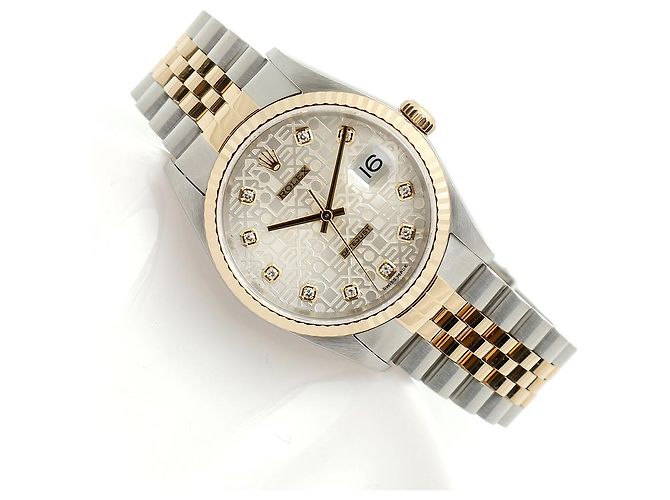 Rolex Relógio Datejust Combination Masculino Original com Mostrador de Diamante Prateado e Mostrador de Computador Prata - vista 21
