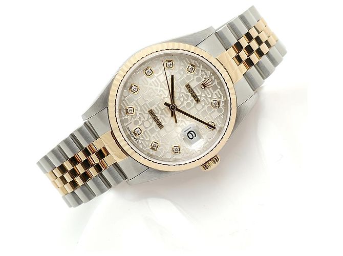 Rolex Relógio Datejust Combination Masculino Original com Mostrador de Diamante Prateado e Mostrador de Computador Prata - vista 22
