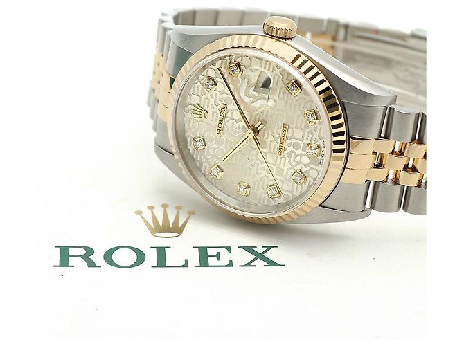 Rolex Relógio Datejust Combination Masculino Original com Mostrador de Diamante Prateado e Mostrador de Computador Prata - vista 23