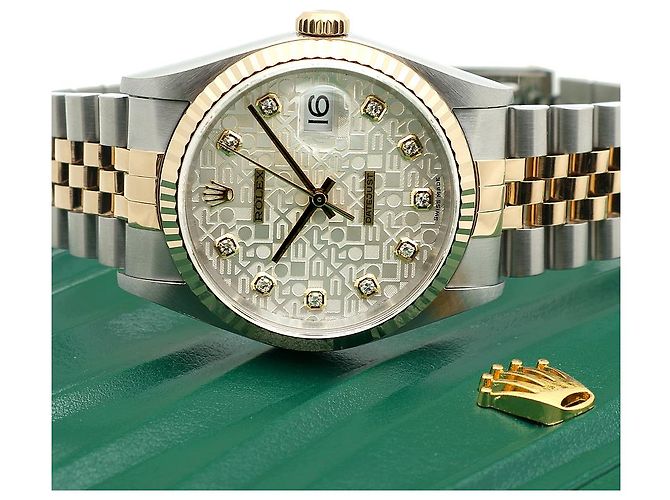 Rolex Relógio Datejust Combination Masculino Original com Mostrador de Diamante Prateado e Mostrador de Computador Prata - vista 25