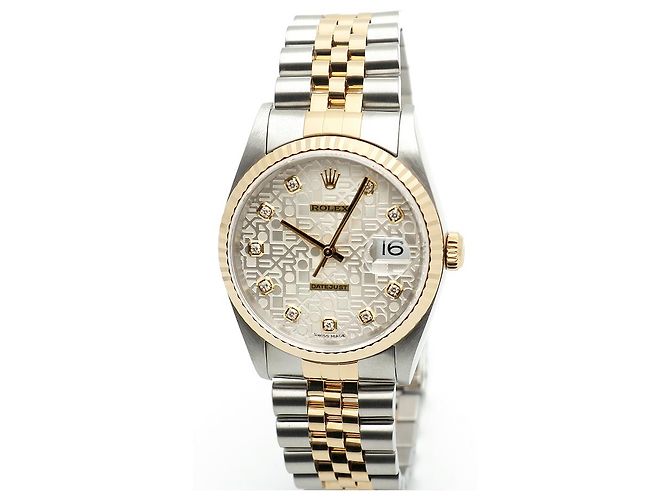 Rolex Relógio Datejust Combination Masculino Original com Mostrador de Diamante Prateado e Mostrador de Computador Prata - vista 8