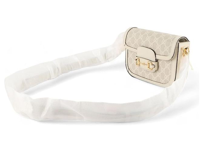 Horsebit 1955 Gucci Mini borsa a tracolla Horsebit Bianco - vista 2