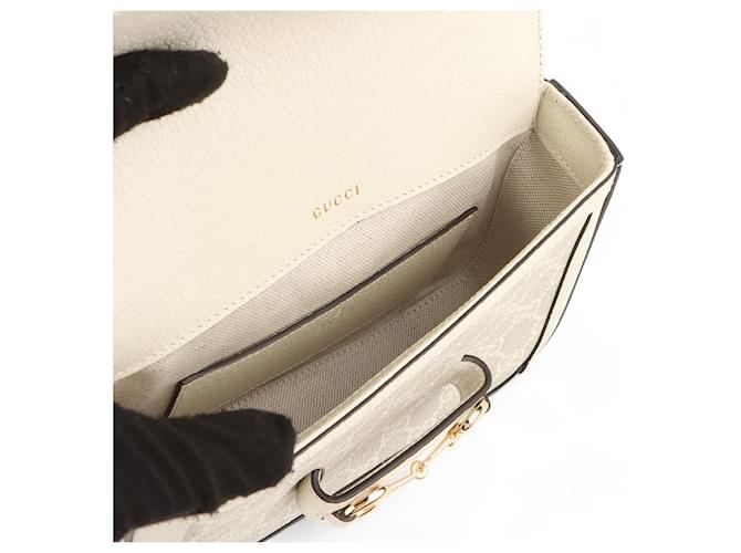 Horsebit 1955 Gucci Mini borsa a tracolla Horsebit Bianco - vista 7
