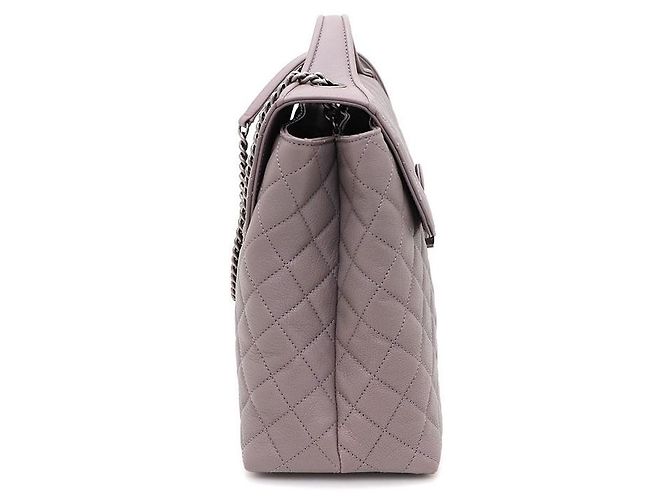 Chanel Borsa Tote e Borsa a Spalla con Patta e Logo Argentato Marrone - vista 3