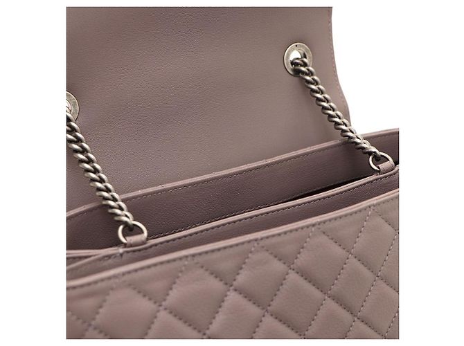 Chanel Borsa Tote e Borsa a Spalla con Patta e Logo Argentato Marrone - vista 8