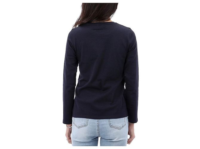 Chloé Langarm-T-Shirt mit Logo-Stickerei Erwachsenengröße Schwarz - Ansicht 4
