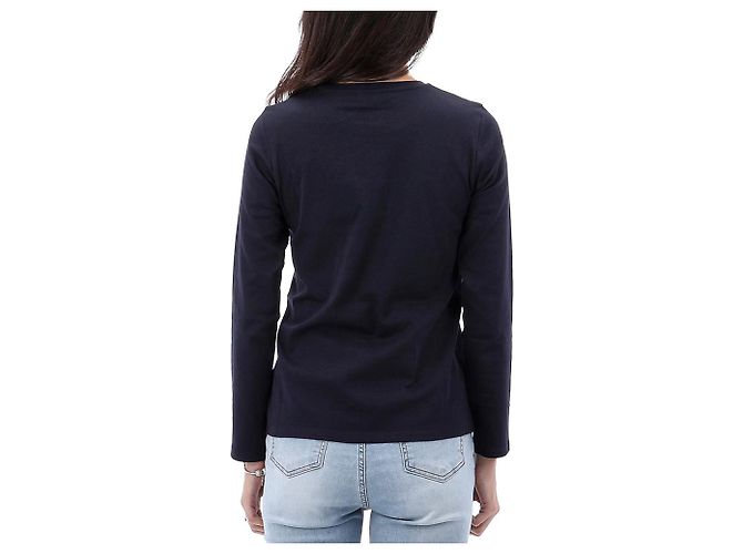 Chloé Langarm-T-Shirt mit Logo-Stickerei Erwachsenengröße Schwarz - Ansicht 7