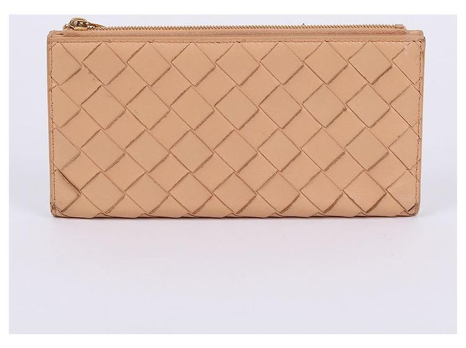 Bottega Veneta Cartera larga de mujer de cuero beige claro con solapa Castaño - vista 2